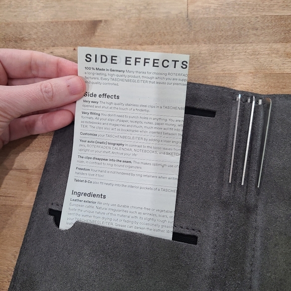 Roterfaden Taschenbegleiter A5 slim Standard TN Leather Notebook Cover+extras! - Picture 8 of 16